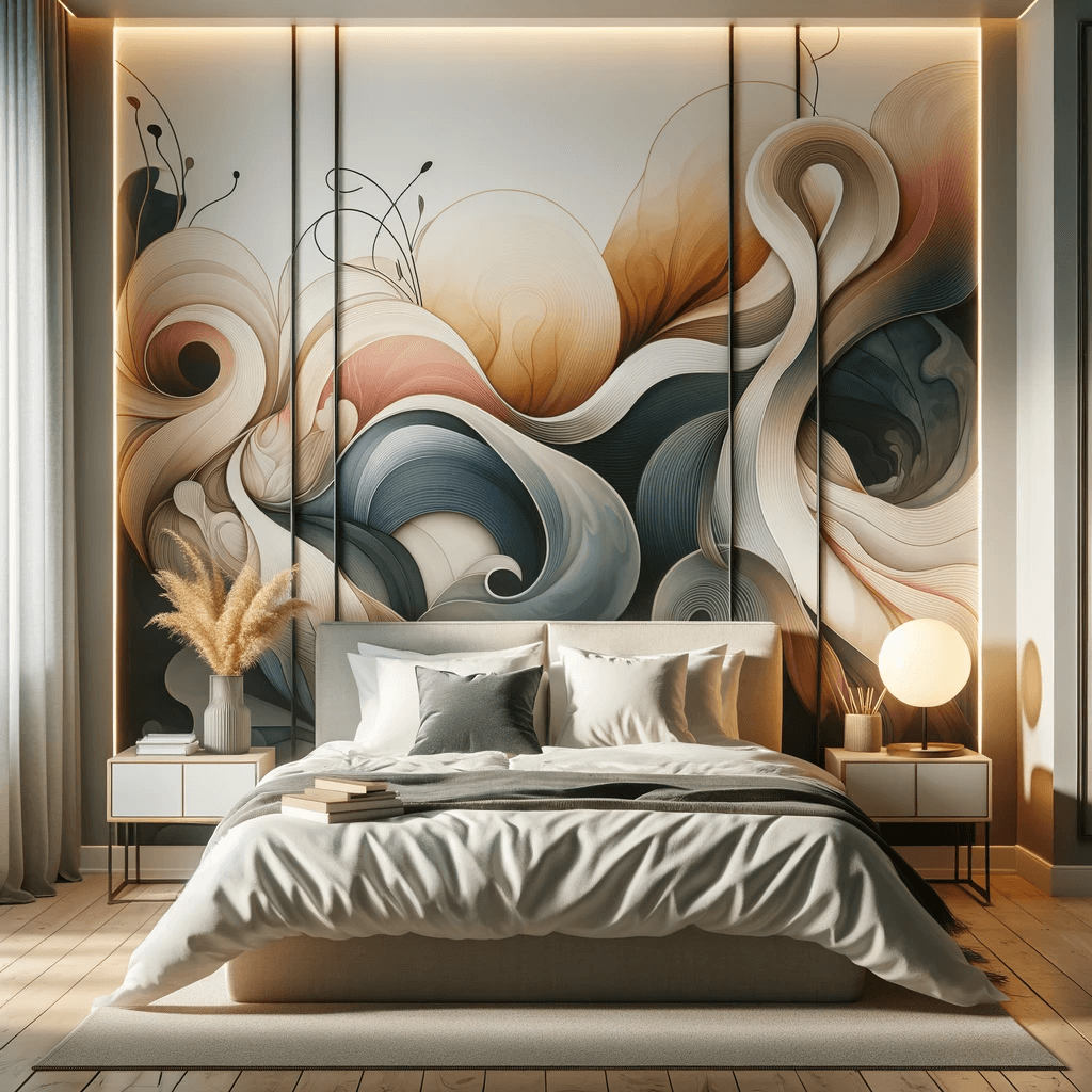  جدارية أنيقة كديكور رئيسي خلف السرير