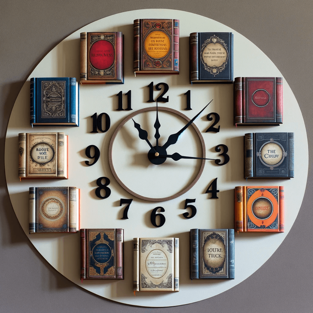 ديكور ساعة بمجموعة كتب 
