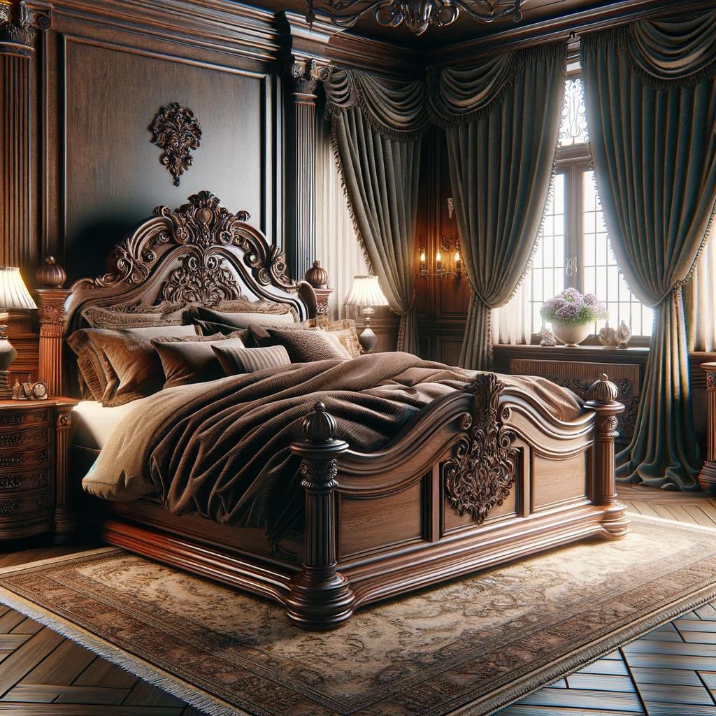 ديكور كلاسيكي لغرف النوم بالخشب