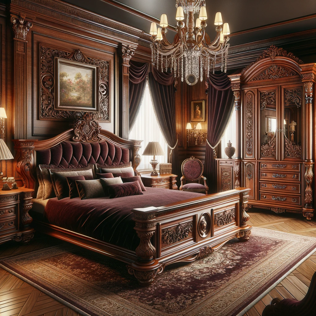 ديكور كلاسيكي لغرف النوم بالخشب