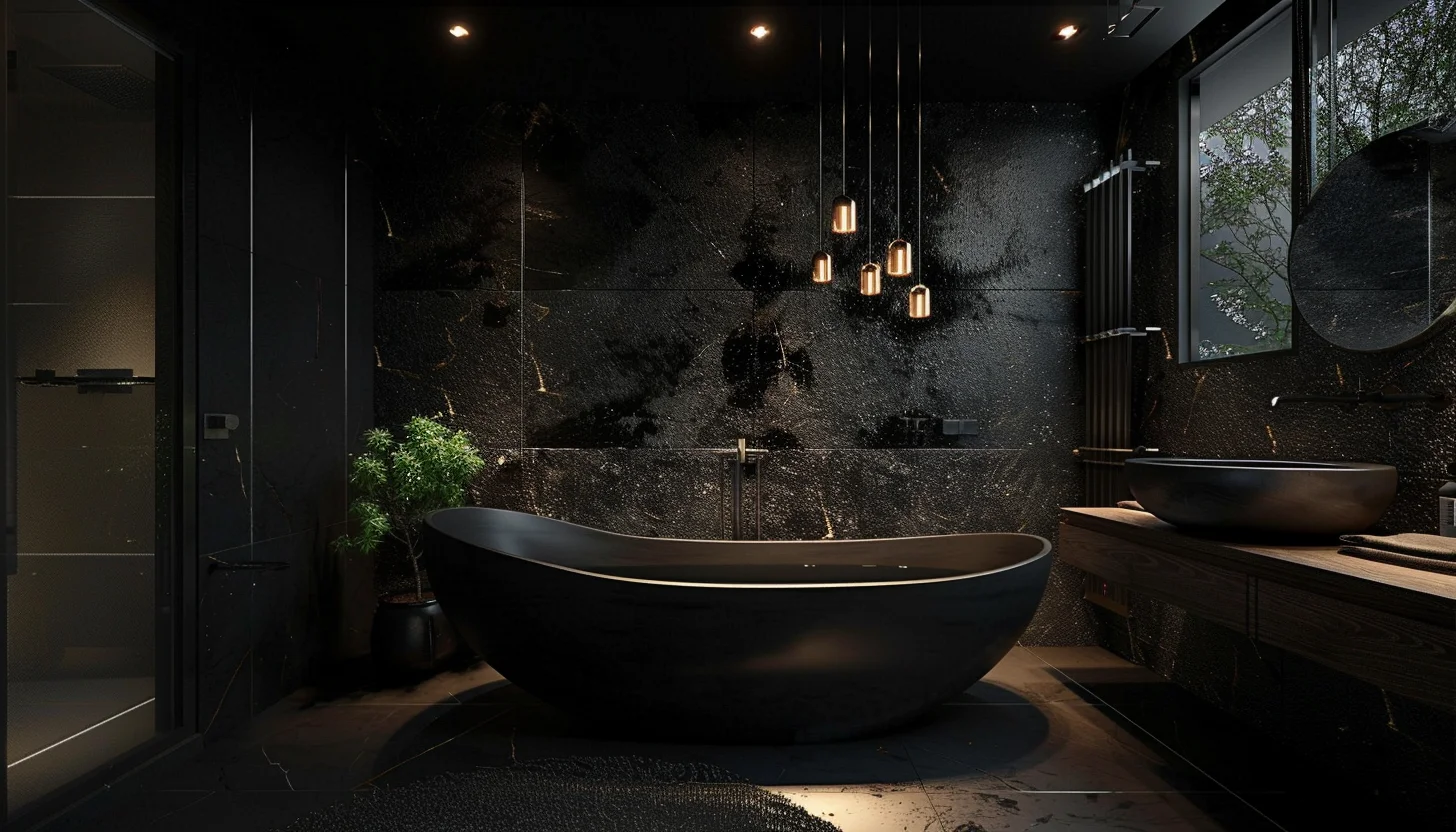 حمام باللون الأسود