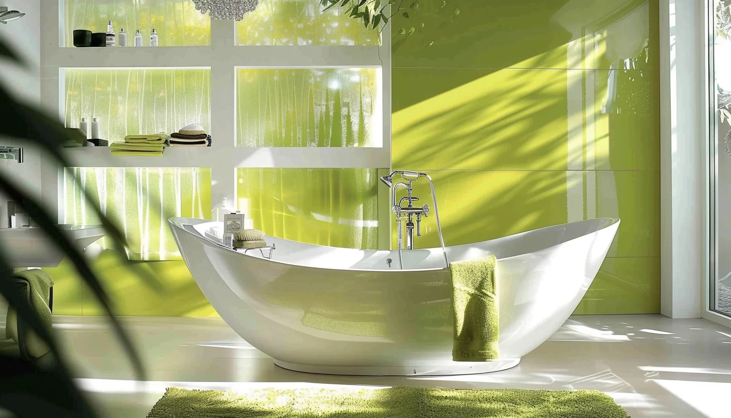 حمام باللون الأخضر الفاتح