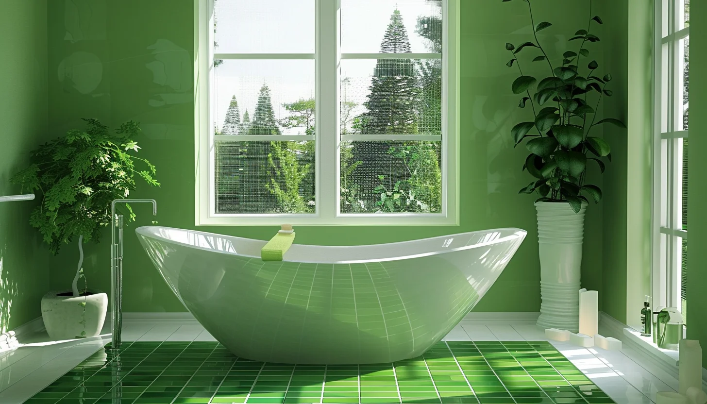 حمام باللون الأخضر
