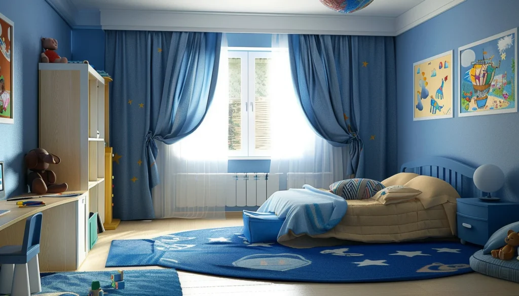 دهان غرف اطفال باللون الأزرق