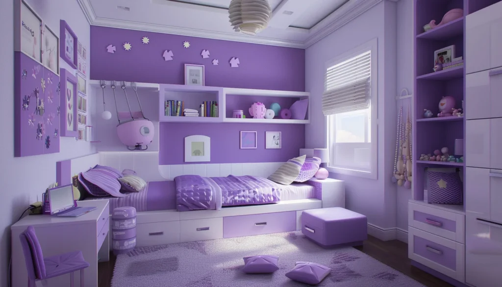 دهان غرف اطفال باللون البنفسجي