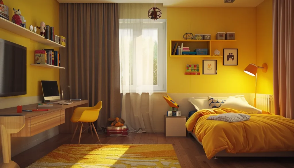 دهان غرف اطفال باللون الأصفر