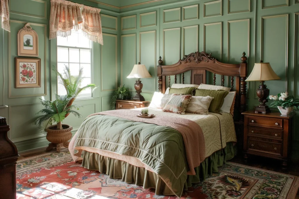 غرفة نوم رومانسيه بالون الأخضر