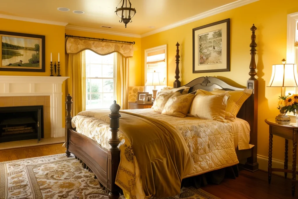 غرفة نوم رومانسيه بالون الأصفر