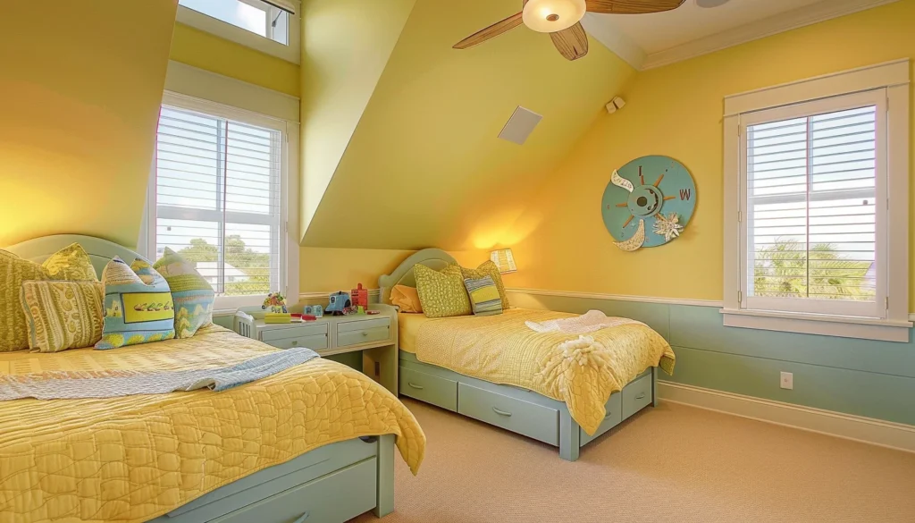 غرفة نوم اطفال بالون  الأصفر الفاتح