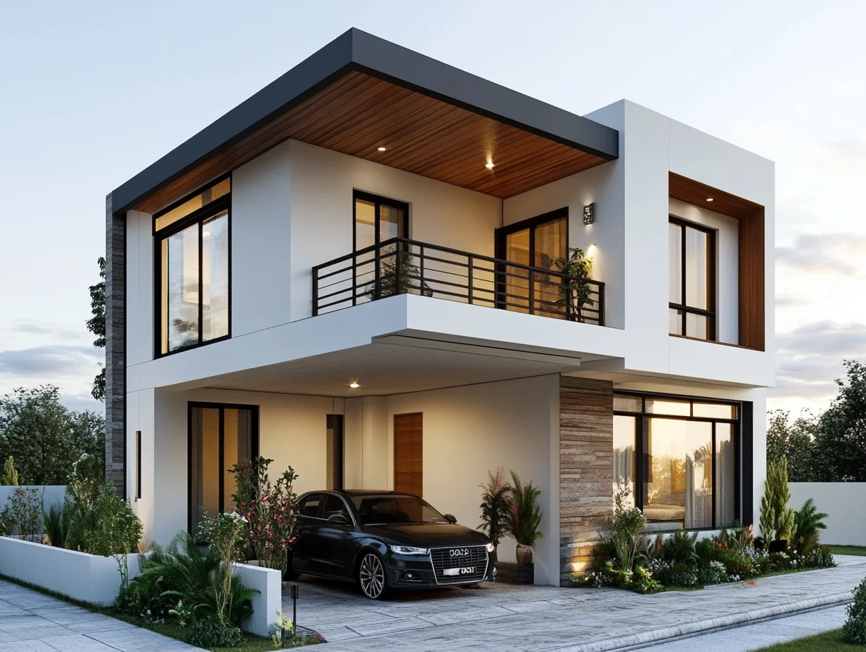 واجهة منزل حديث بطابقين
